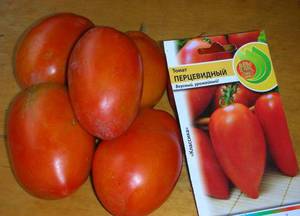 Що з себе представляє перцевідние сорт томата, опис і характеристика сорту, його різновиди